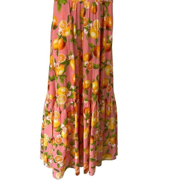 TALBOTS TIERED MAXI DRESS - LEMONS AND ORANGES - Picture 4 of 15